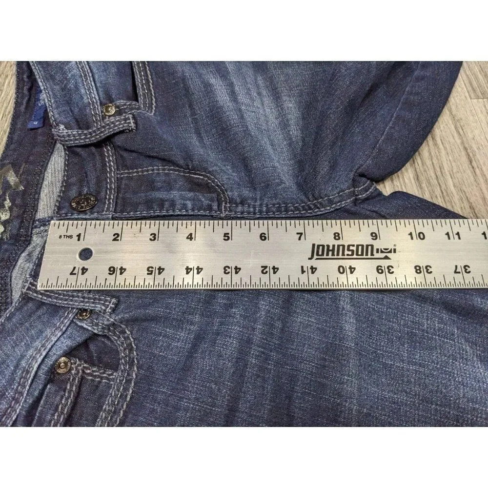 Seven‎ 7 Womens Size 4 Skinny Embroidered Studs Denim Blue Jeans